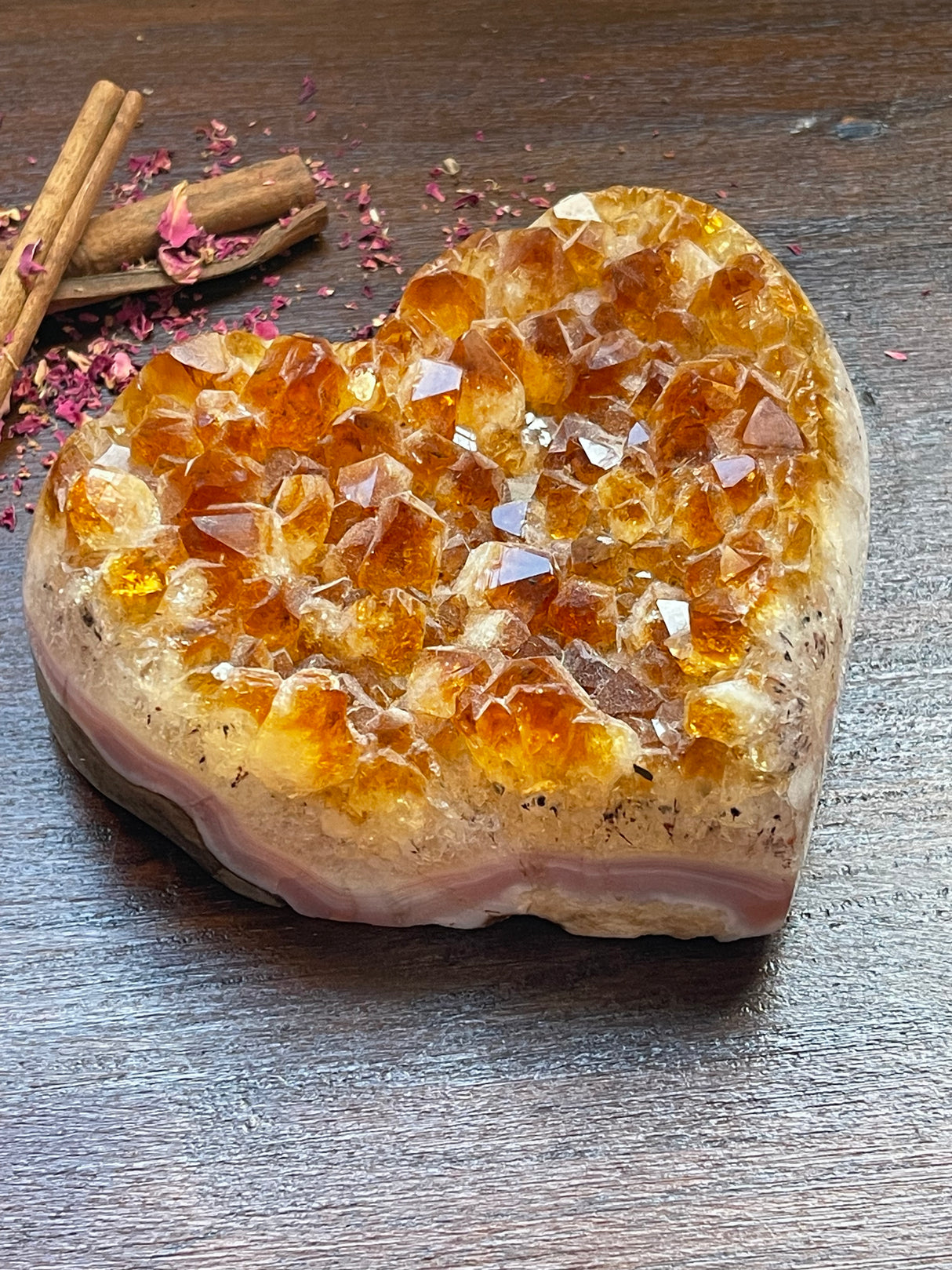 Citrine Heart Cluster  835g - Manifestation. Meditation