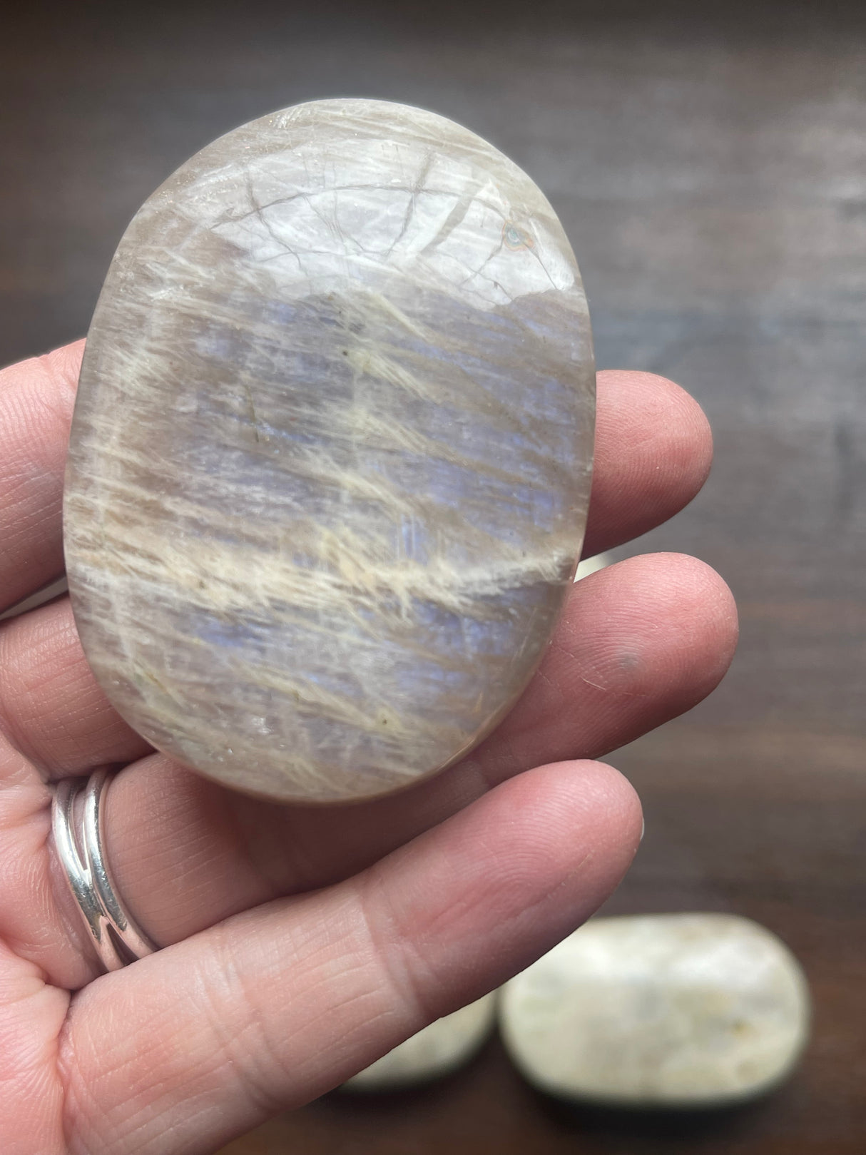 Moonstone Peach Palmstone - New Beginnings. Travel Protection.