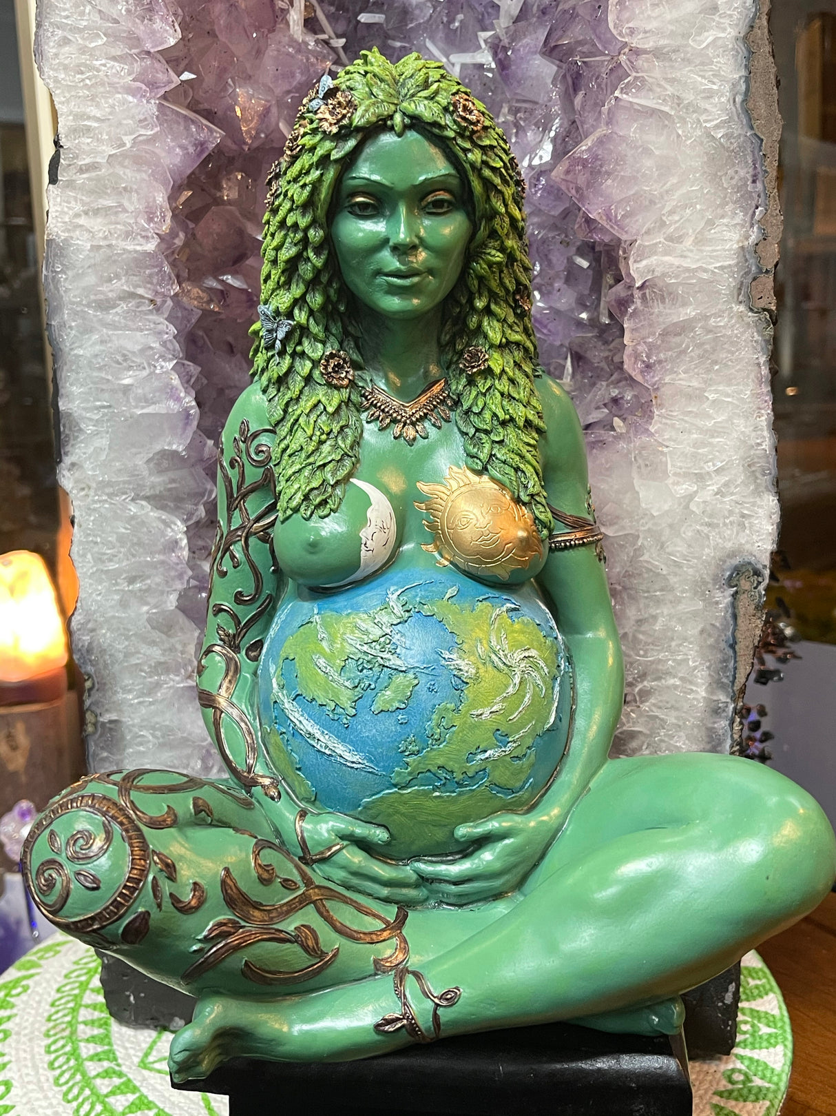 Mother Earth Art Statue Painted  30cm - Available Now