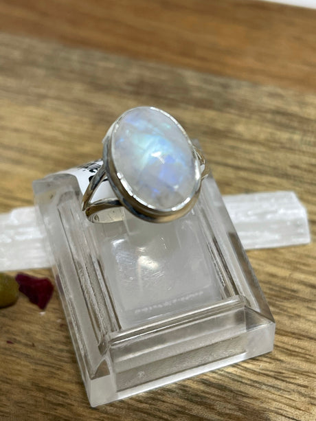 Rainbow Moonstone Ring - Size 6