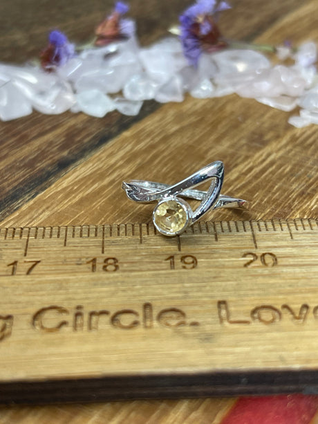 Citrine Silver Ring Size 6 - Manifestation. Abundance.