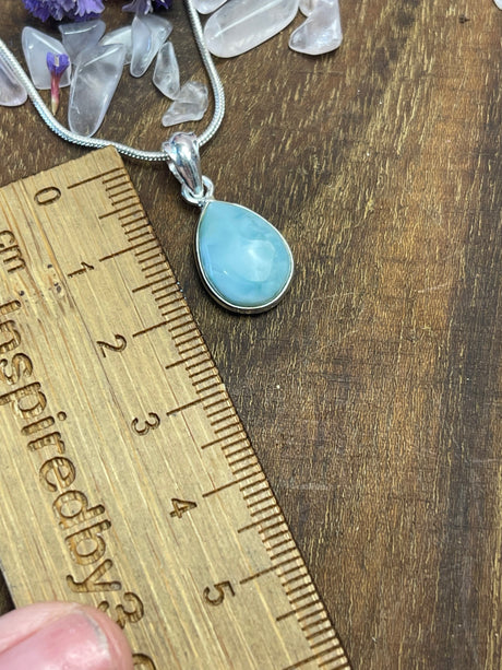 Larimar Small Silver Pendant  - Calming