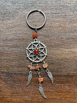 Carnelian Dream Catcher Keyring - Courage