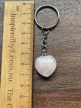 Rose Quartz Heart Keyring - Love & Self-esteem