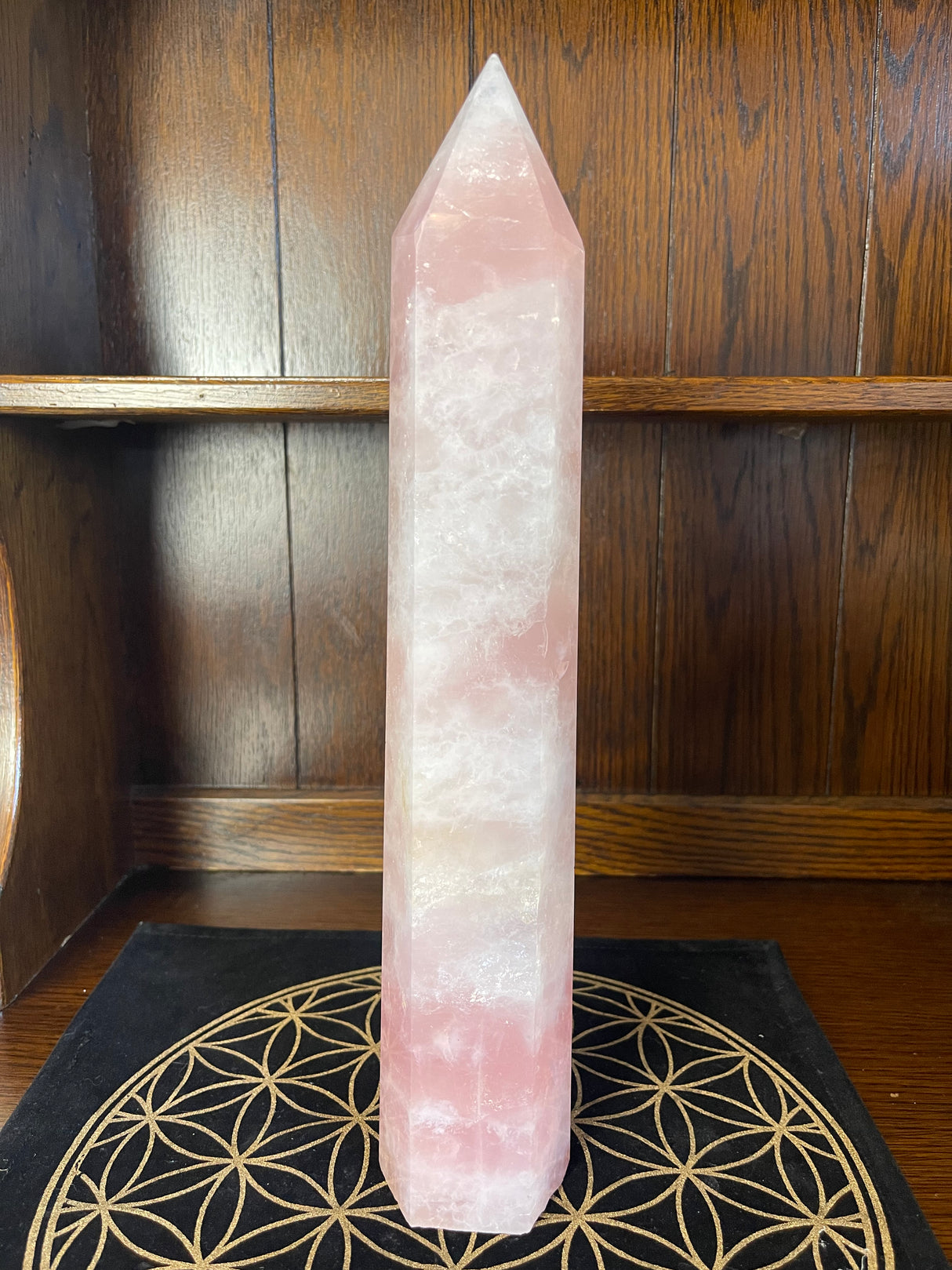 Rose Quartz Tower 38cm - 2.24kilos. -  Love & Peace