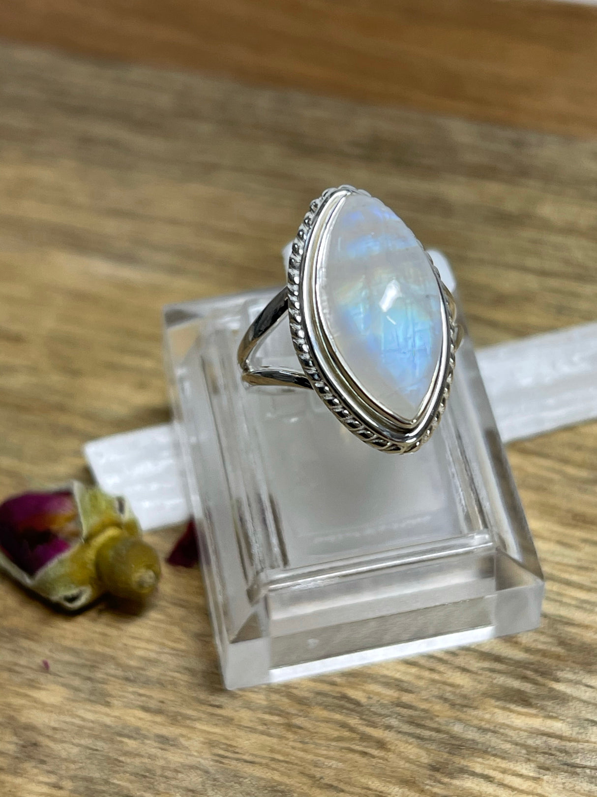 Rainbow Moonstone Ring - Size 6