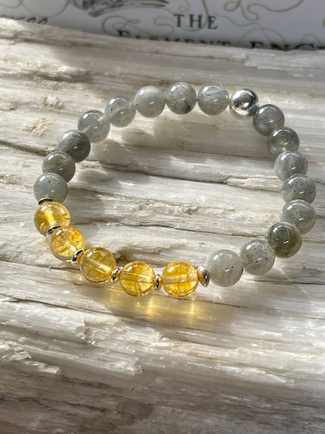 Citrine & Labradorite Sterling Silver Bracelet 