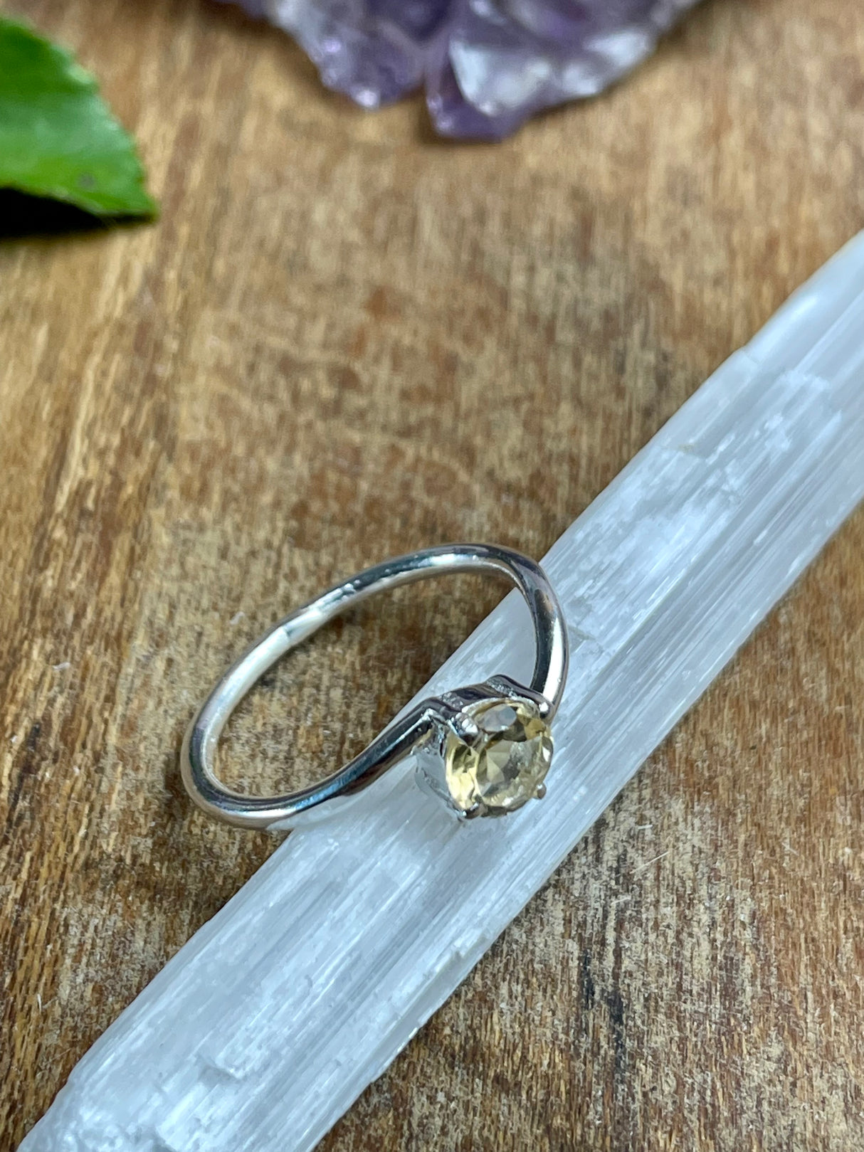 Citrine Silver Ring Size 5 - Manifestation