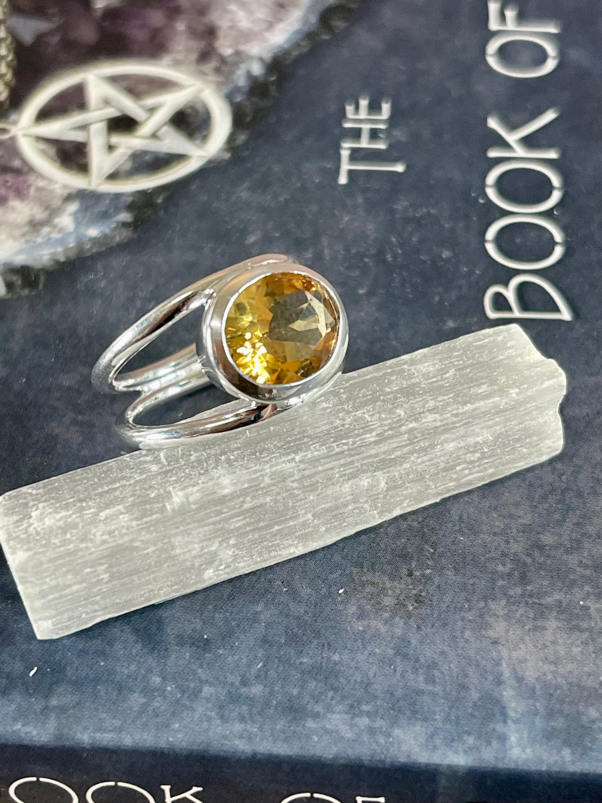 Citrine Silver Ring Size 7 - “I am successful in all areas of life”.