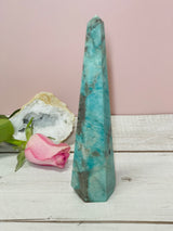 Amazonite Tower 19cm - Wealth. Soothing.