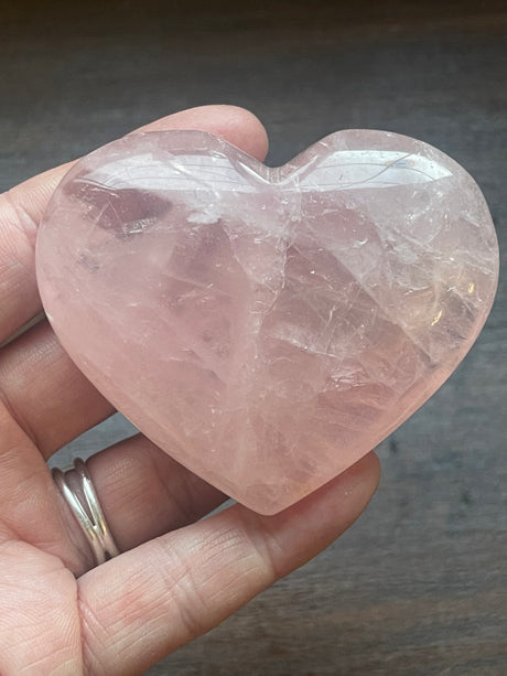 Rose Quartz Puffy Heart 150g   - Love & Peace