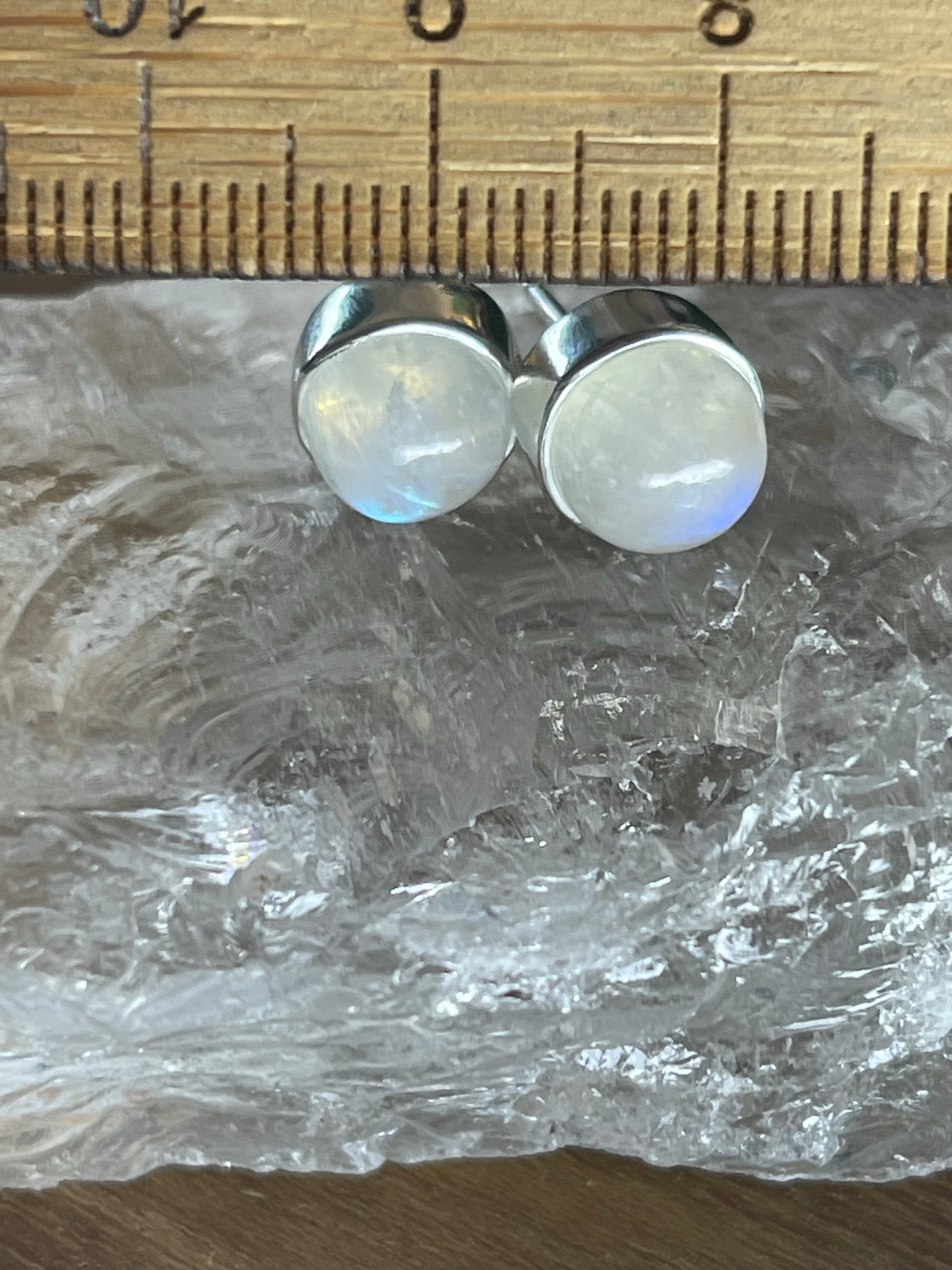 Moonstone Stud Silver Earrings - Inner Peace & Harmony