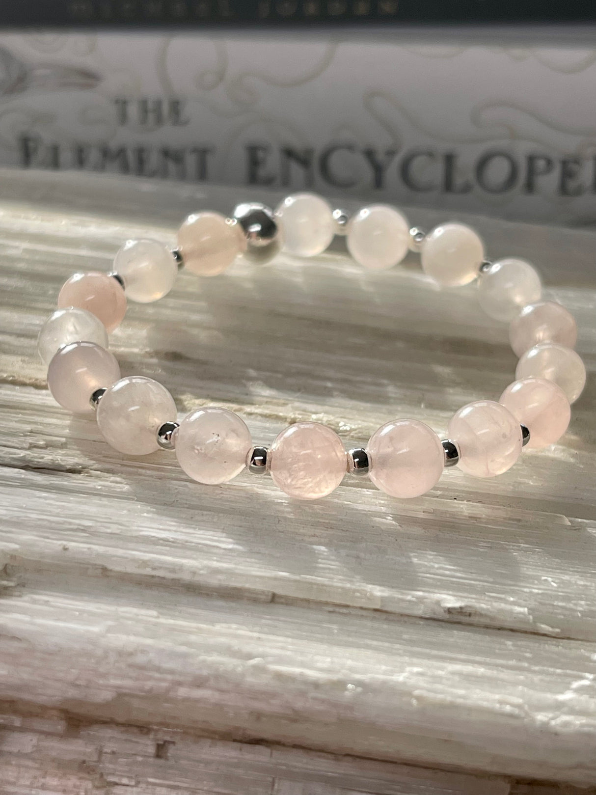 Rose Quartz Sterling Silver Bracelet 