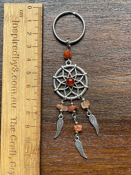 Carnelian Dream Catcher Keyring - Courage